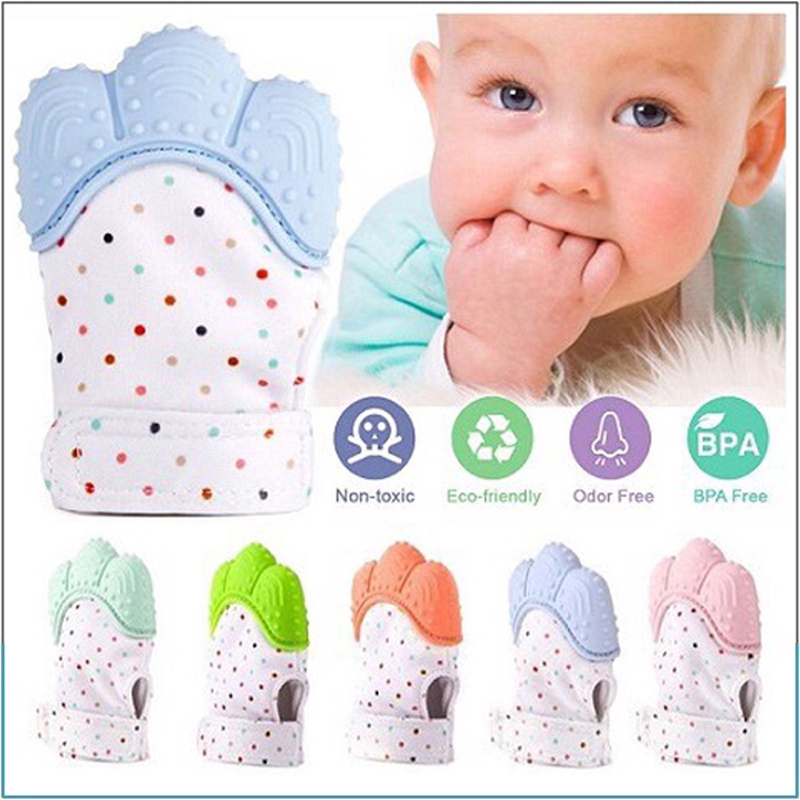 silicone teething mitten