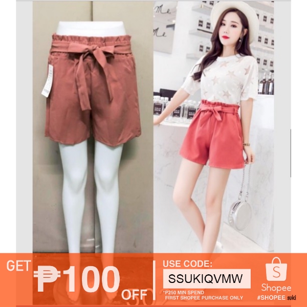 high waisted shorts shopee