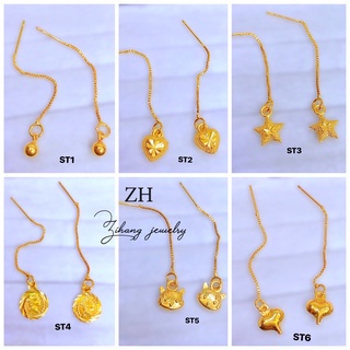 Zihang Jewelry 24K Thailand Gold plated high quality  1.5 inches TICTAC /Shooter earrings for women