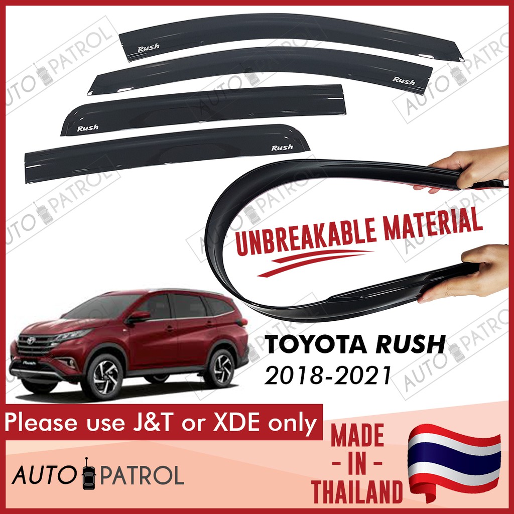 UNBREAKABLE Toyota Rush 2018-2021 Black OEM Injection Type Rain Guard ...