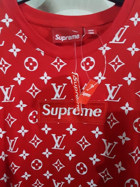 supreme lv shirt red