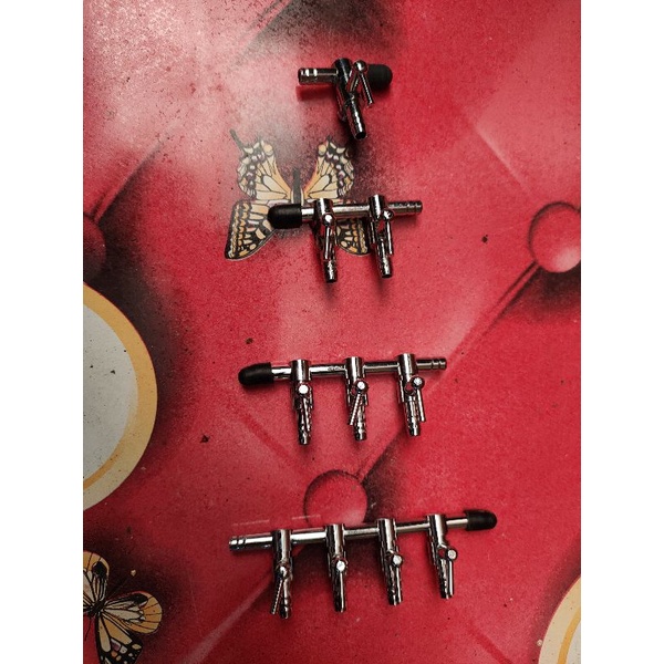 Stainless Air regulator Connector w/valve (1,2,3,4 variations) Shopee