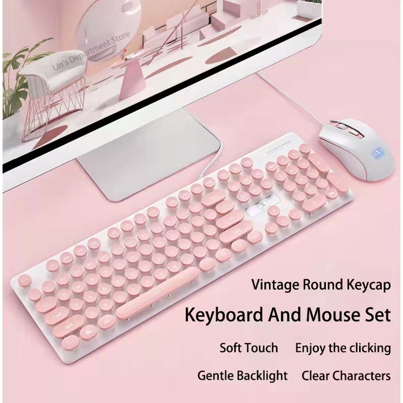 Keyboard And Mouse Set N518 Keyboard set USB Wired Keyboard Silent For ...