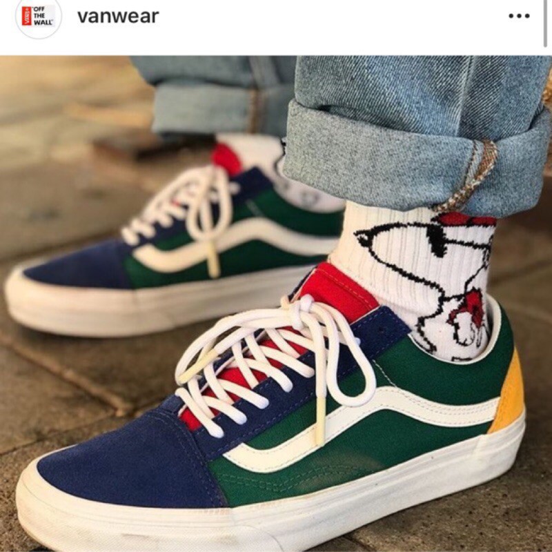 green yellow and blue vans