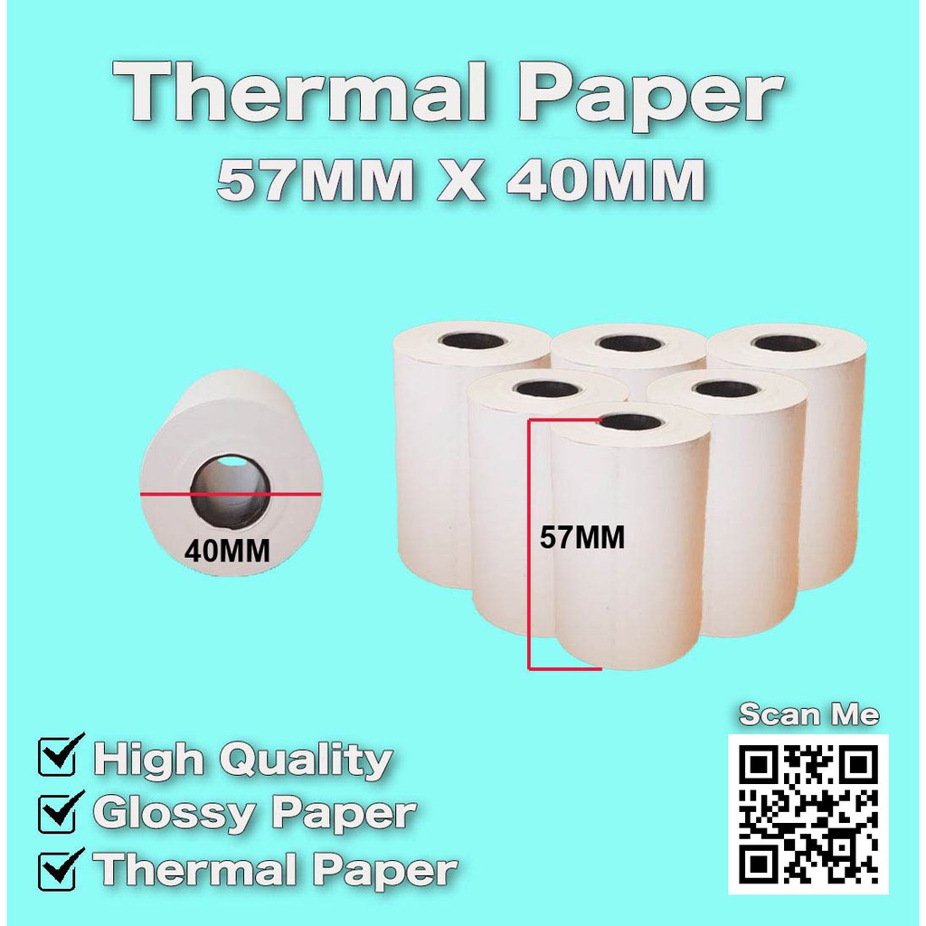 Thermal Paper Roll 57MM x 40MM used for POS 58MM Thermal Printer