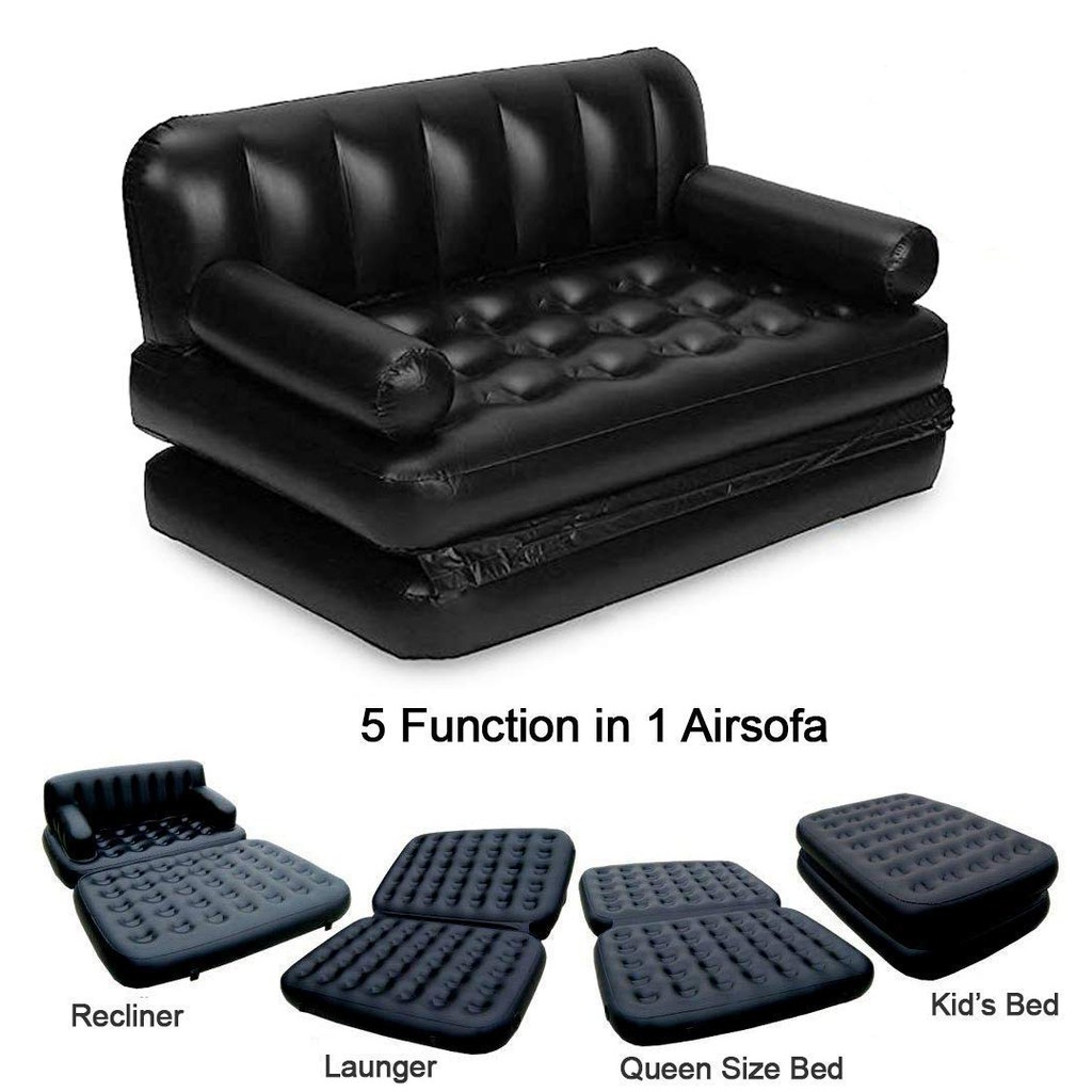 Empire 5 In 1 Inflatable Sofa Bed Air Cushion Folding Bed Couch Blow Up Mattress Lazy Recliner Sofa Shopee Philippines