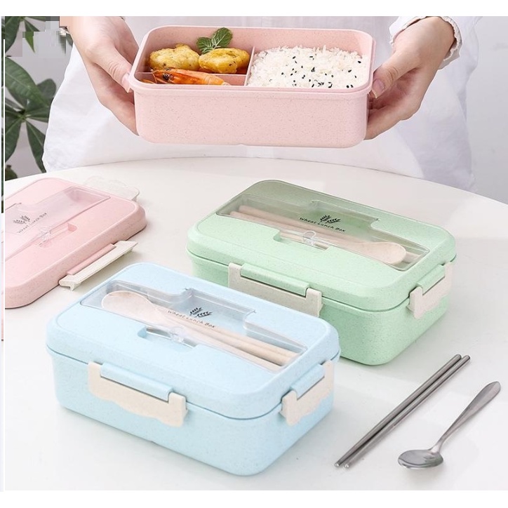 Korean lunch box, student three grid Japanese plastic fresh-keeping box
