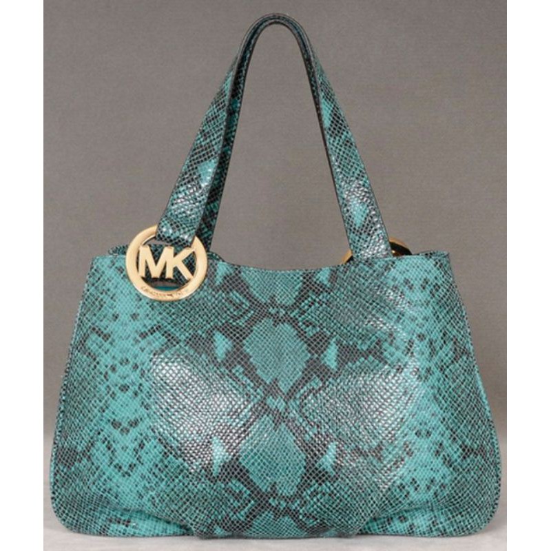 Michael Kors Large Aqua Fulton Snake Skin Tote Handbag (Genuine Leather) |  Shopee Philippines