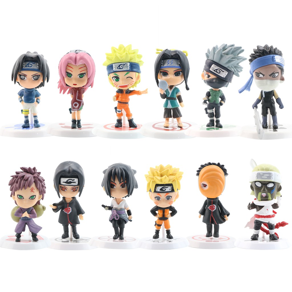 6 11pcs Set Naruto Chibi Naruto Sasuke Kakashi Itachi Sakura Tobi Gaara Sakura Akatsuki Collectible Shopee Philippines