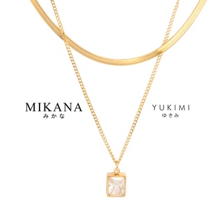 Mikana 18k Gold Plated Yukimi Layered Pendant Necklace Accessories For ...