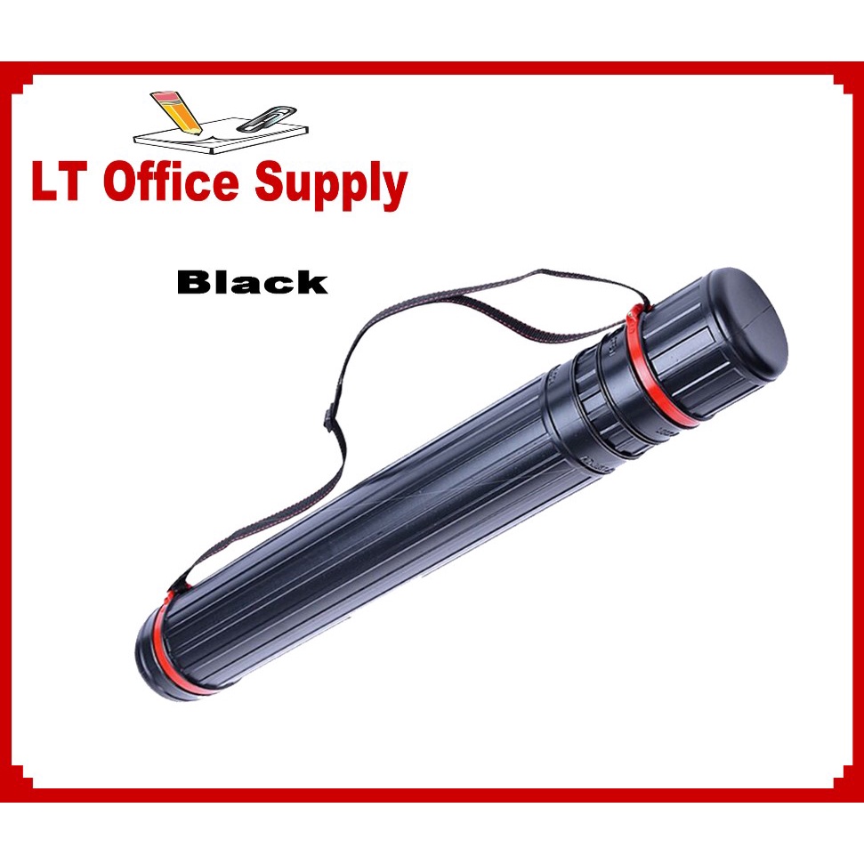 Drawing Tube Blueprint Case Telescoping Art Tube Large Plastic Black