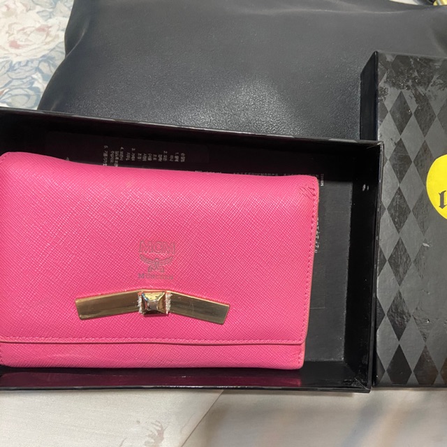 mcm saffiano wallet pink color | Shopee Philippines