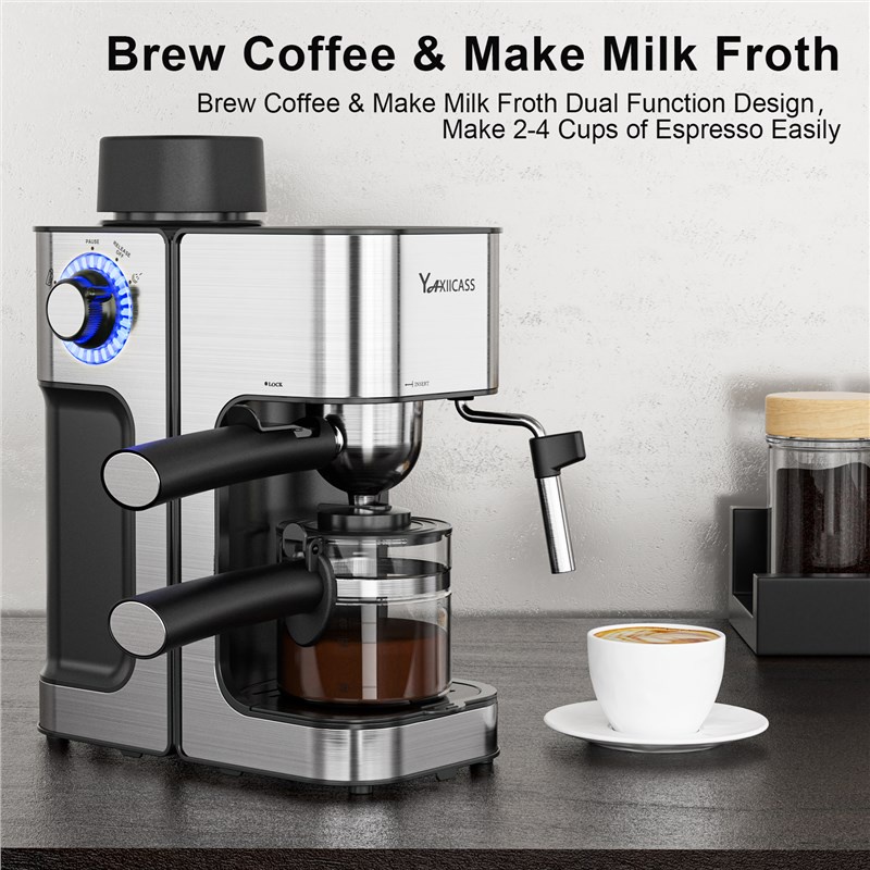CODYaxiicass Italian Coffee Machine 5 Bar 2 In 1 Espresso Coffee Maker