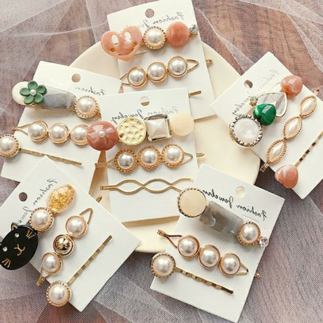 hair clips with stones