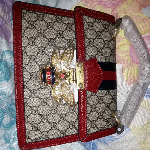 gucci red butterfly bag