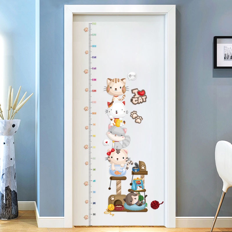 Baby height door paper self-adhesive door stickers cartoon height stickers  children wall decoration | Shopee Philippines