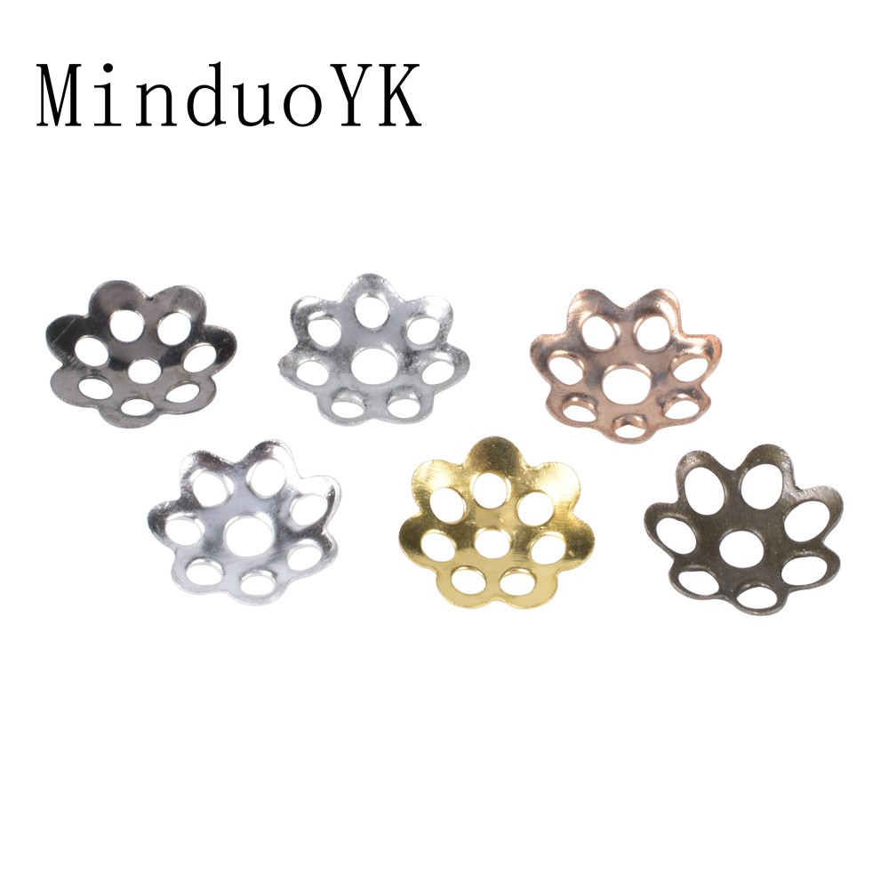 UNICRAFTABLE 300pcs Stainless Steel Bead Caps More-Petal Flower Spacer Bead Golden 2mm Hole Cone End Caps Jewelry Findings Accessories for Bracelet Necklace Jewelry Making 7x2mm