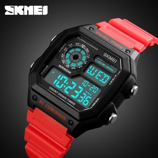 SKMEI 1299 Men Dual Time Fashion Watch  Alarm Snooze 50m Waterproof #1