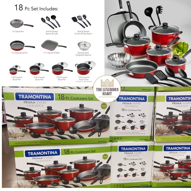 18Piece Tramontina PrimaWare Nonstick Cookware Set Shopee Philippines