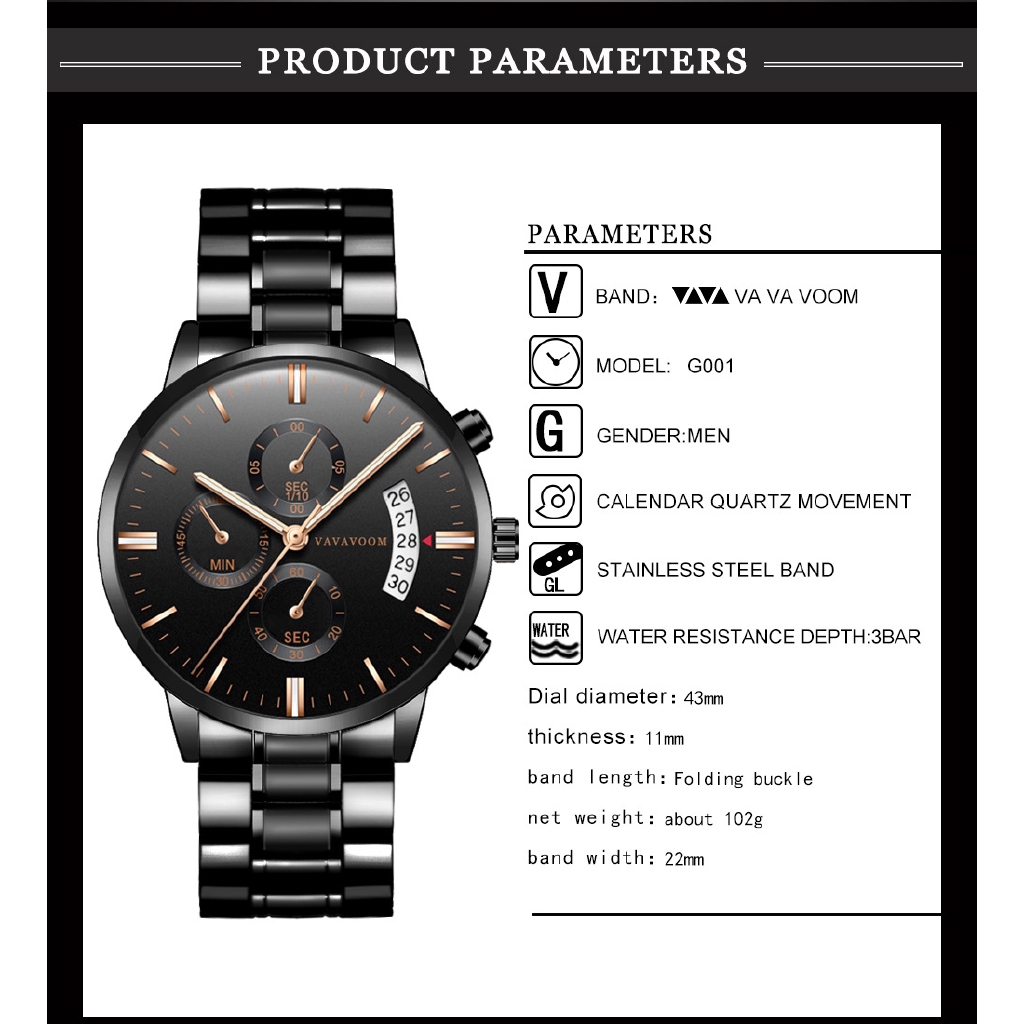 Va Va Voom Men S Watches Stainless Steel Calendar Quartz Watch Va 214 Shopee Philippines va va voom men s watches stainless steel calendar quartz watch va 214