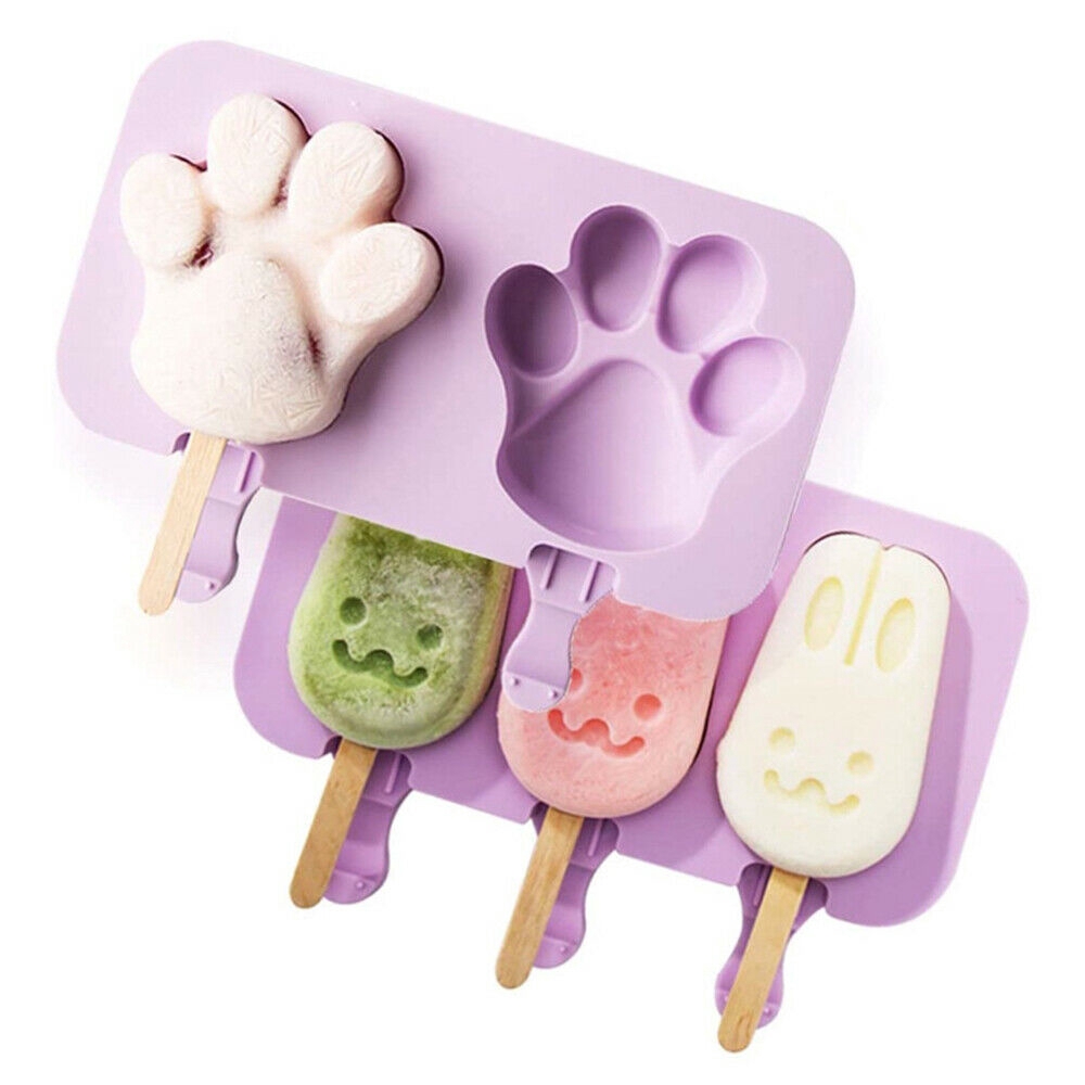 Silicone Ice Cream Mold Popsicle Molds Diy Homemade Cartoon Popsicle Ice Pop Maker Mould Wooden Sticks Shopee Philippines
