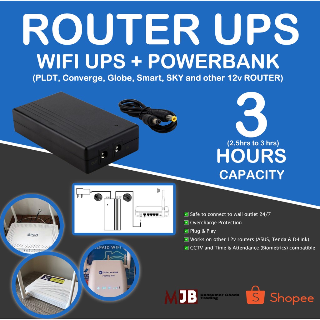 [COD]Mini Router UPS for PLDT, Converge, Smart, SKY and Globe Router