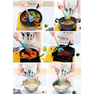 Silicone Kitchen Cooking Utensils Set 12PCS Essentials Baking Kitchen Tools Nonstick Cookware Heat #7