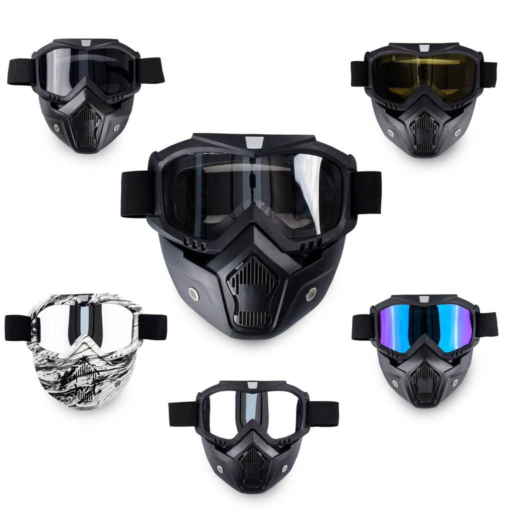 Motorcycle Goggle Mask Detachable Uni Mask with Goggles Shopee