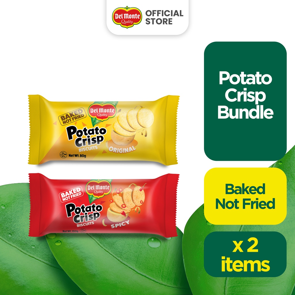 DEL MONTE Potato Crisp Flavor Bundle Baked, Not Fried! x 2 Items