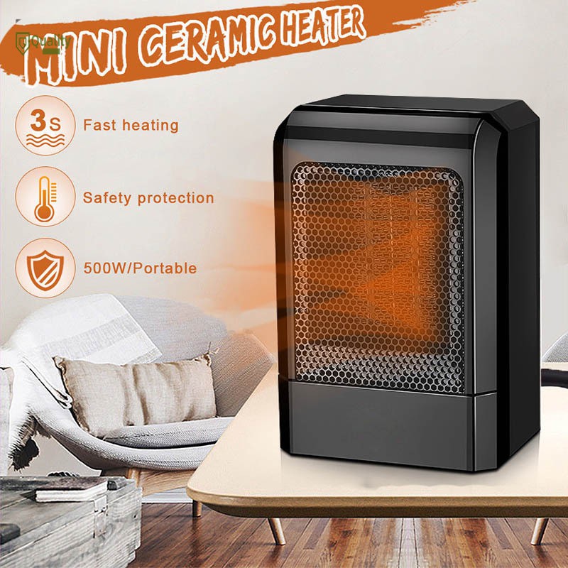 400W Energy Efficient Small Electric Space Heater Portable Ceramic Mini Heater with Overheat Protection for Office Desktop Indoor Use