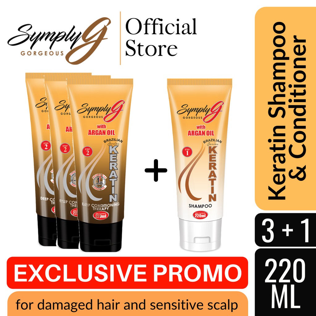 3+1 Symply G Keratin Conditioner with Argan Oil free keratin shampoo