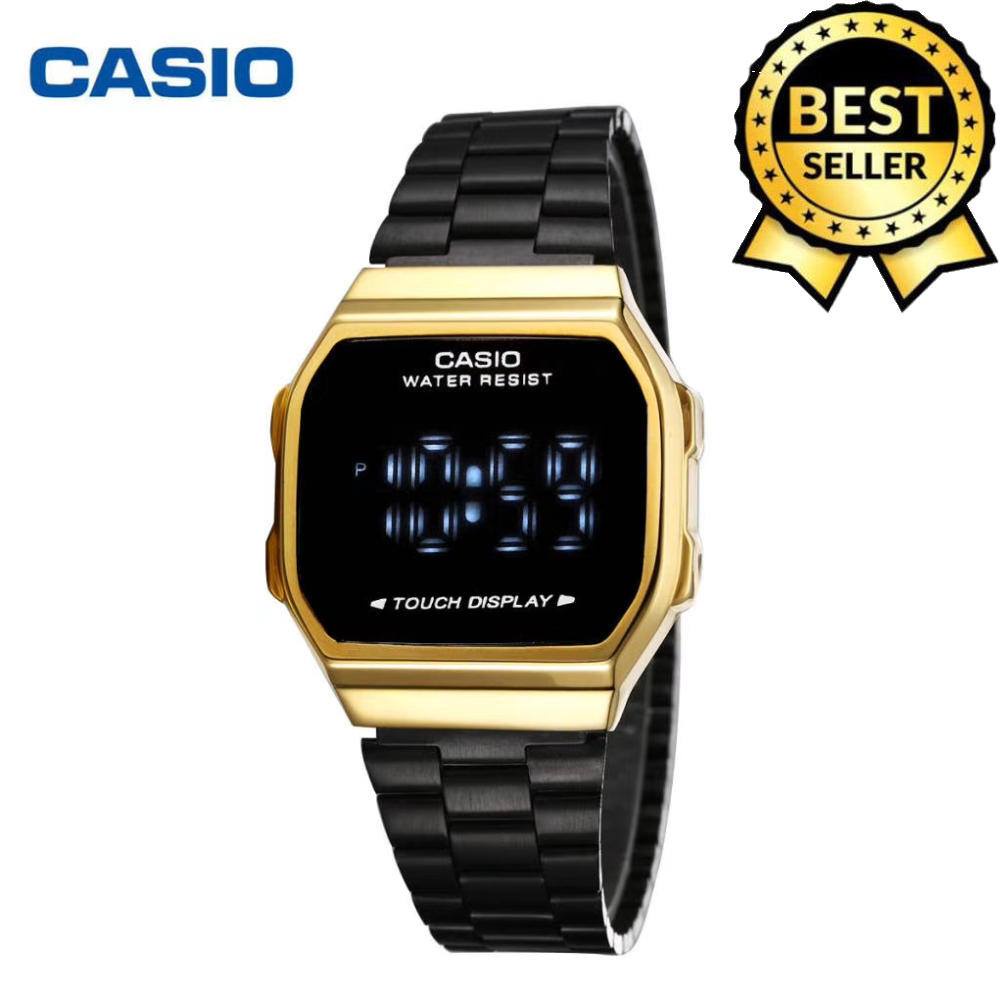casio vintage retro a168 black gold