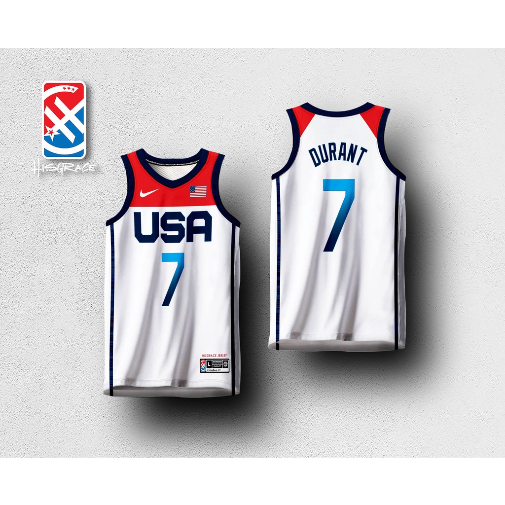 USA OLYMPIC WHITE HG JERSEY Full Sublimation 3D Print Vest Breathable