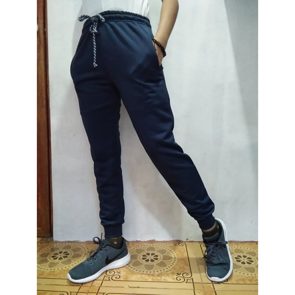 Navy Blue Unisex Jogging Pants (makapal) (high quality) Shopee Philippines