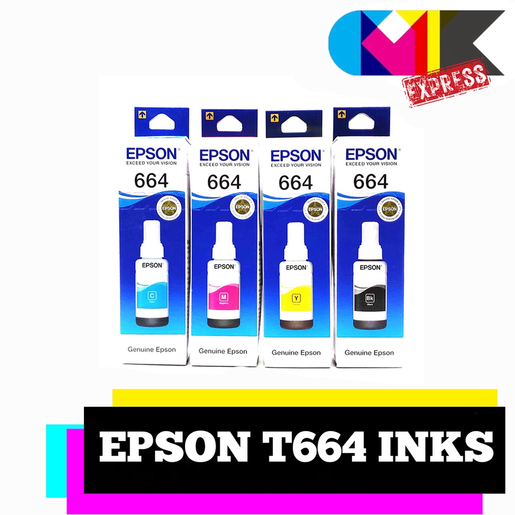Epson 70ml Original T664 Ink Bottle Cmyk Shopee Philippines 4749