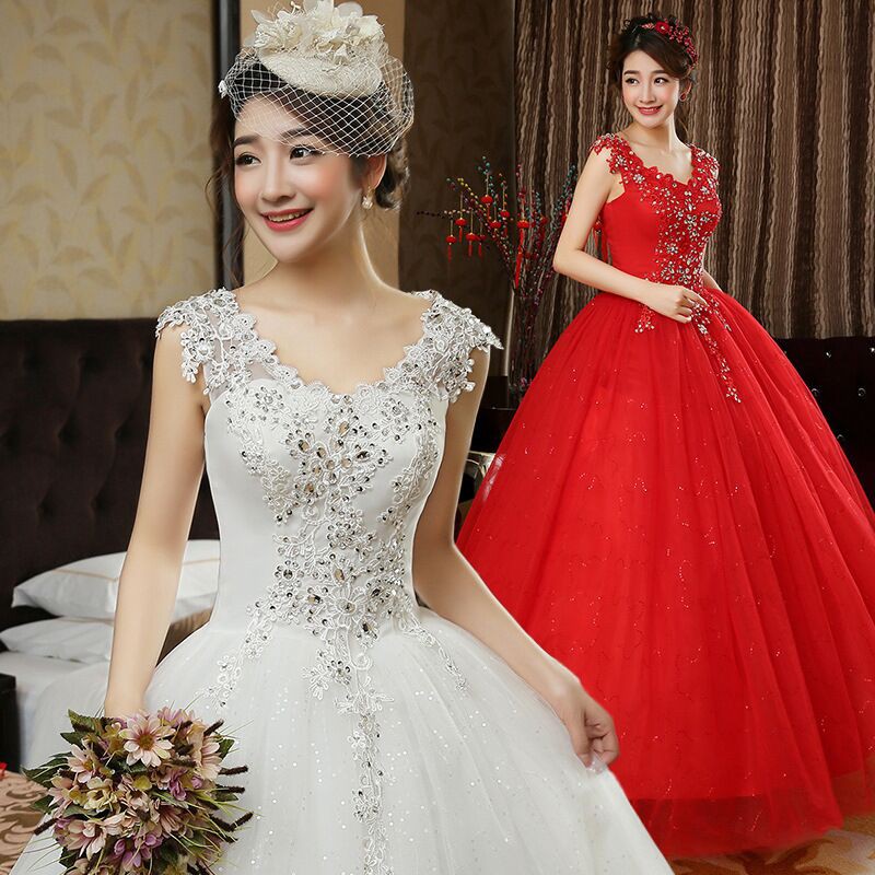 white red gown