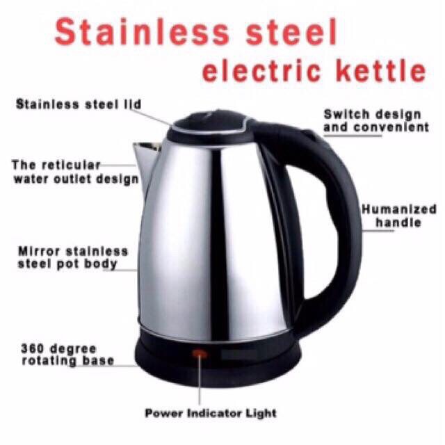 Stainless Steel Electric Heat Kettle 2.0 Liters Shopee Philippines