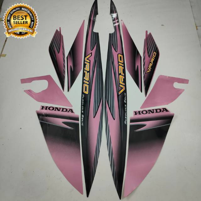 Black Pink Colors Striping Sticker Full Set For Honda Vario 110 2007 Body Motorcycle Shopee Philippines