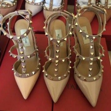 Premium Grade Authentic Valentino Rockstud Ankle Strap High Heels ...