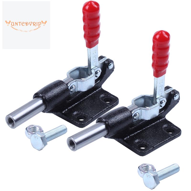 2Pcs Toggle Clamp 90 Degree Capacity 227Kg 500Lbs 32mm Plunger Stroke Push Pull Toggle Clamp Rod Arm Welding Machine