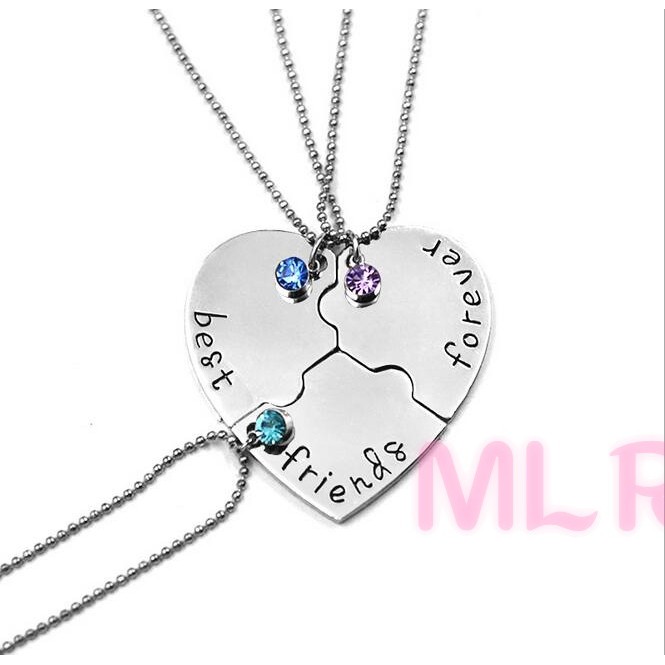 Ms Sexynecklace 3pcs Set Best Friend Forever And Ever Bff Friend Necklace Set 3 Pieces Heart Shape Shopee Philippines