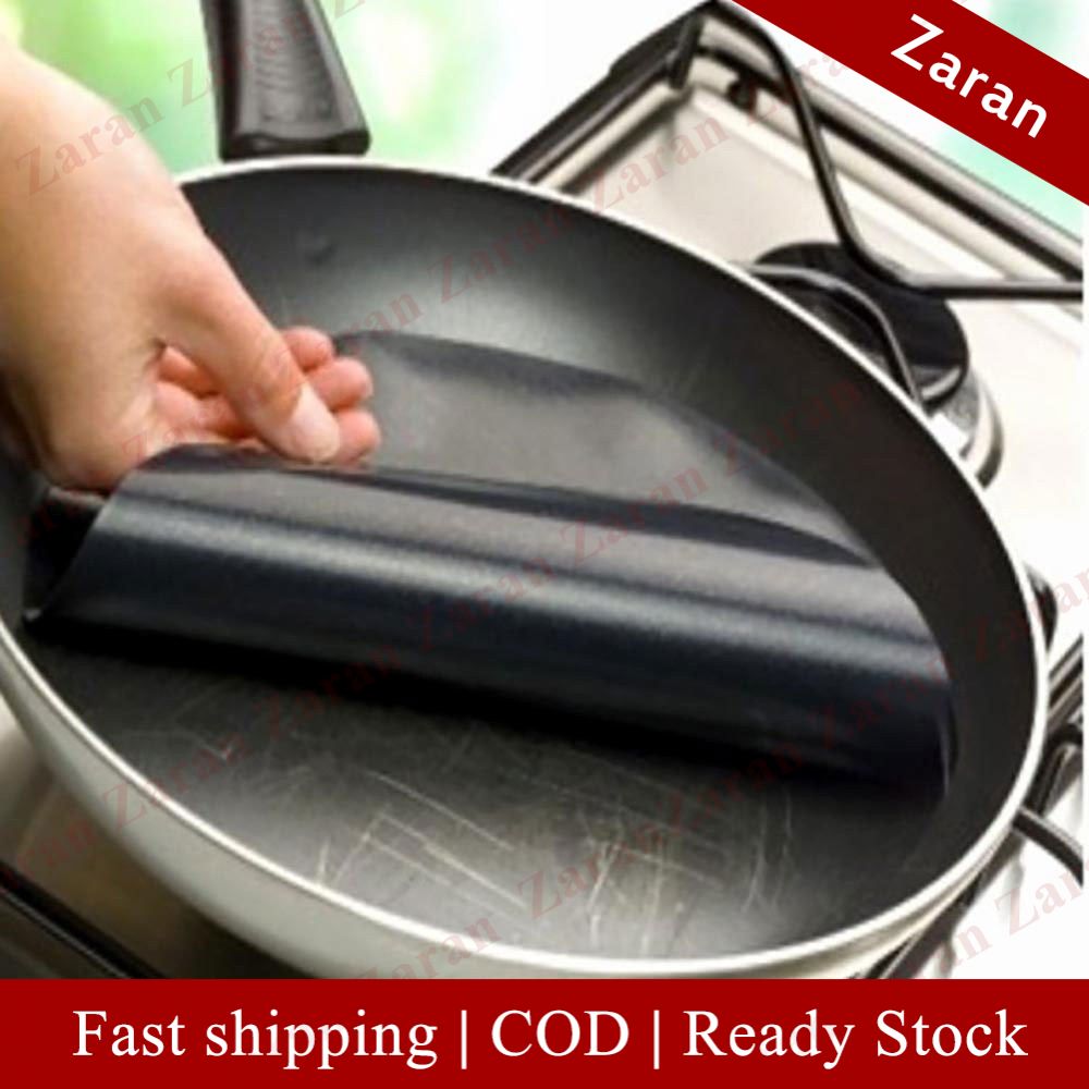 Round Non stick Teflon Pan Mat Fry Liner Cooking Sheet Kitchen BBQ Pad