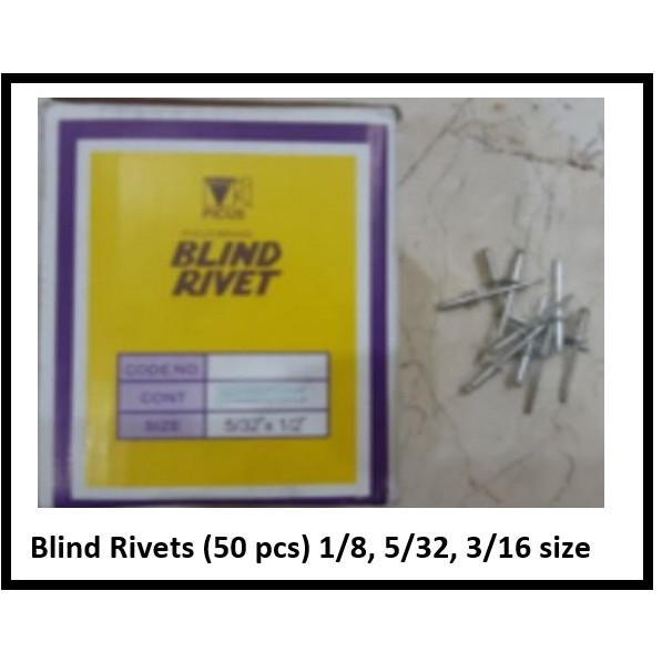 Picus Blind Rivets 1/8x1/2 1/8x3/4 5/32x1/2 5/32x3/4 3/16x1/2 (per 50