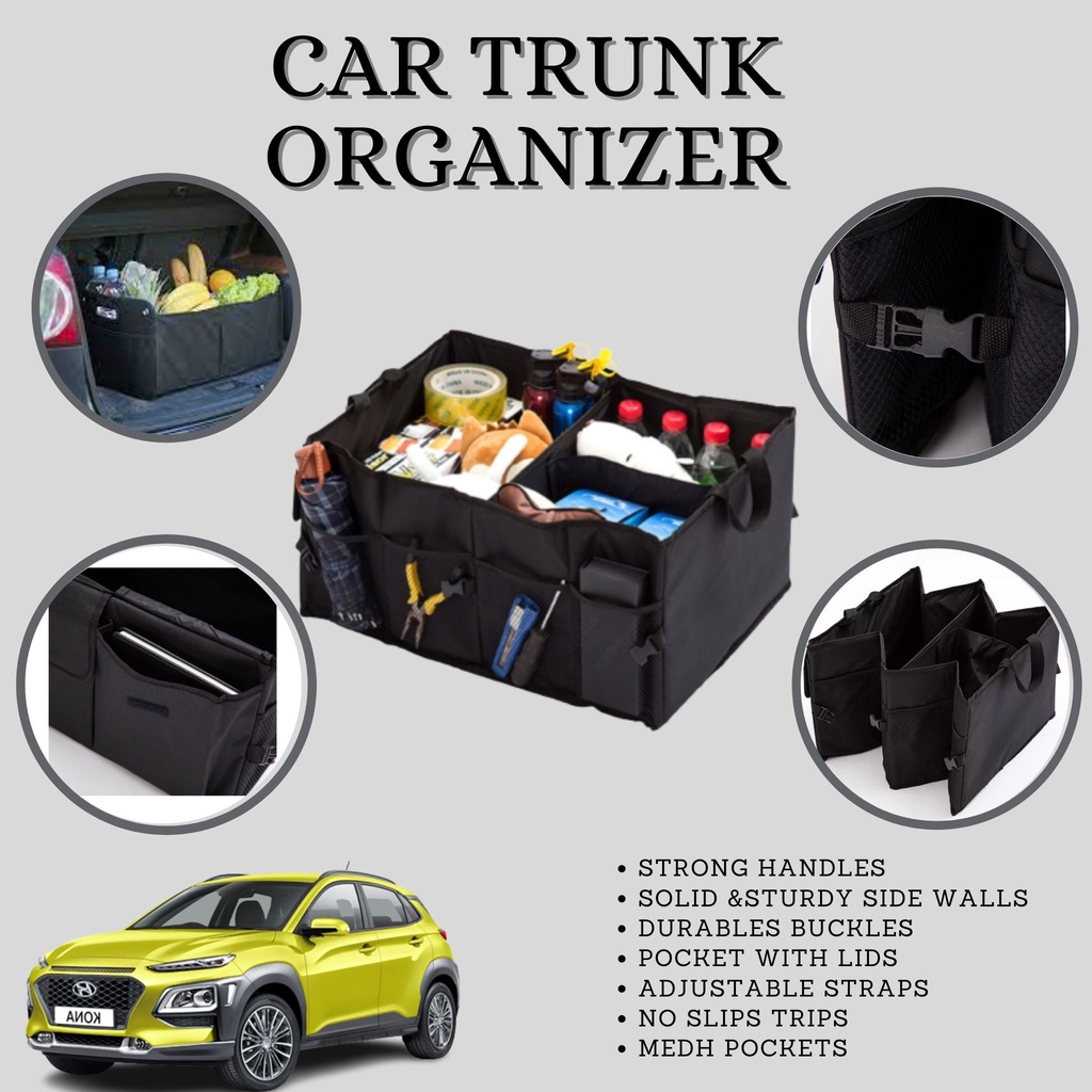 NEW CAR TRUNK ORGANIZER FOR HYUNDAI KONA| UNIVERSAL CAR TRUNK BOOT ...