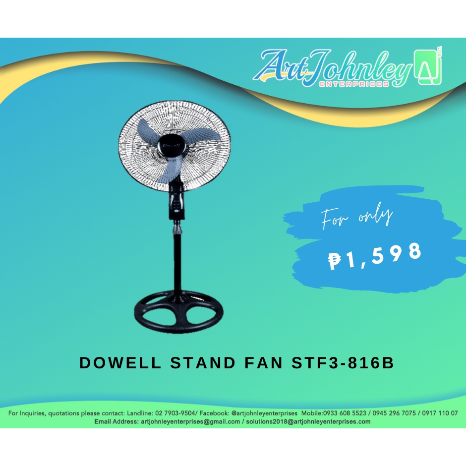 [PREORDER] DOWELL STAND FAN STF3816B Banana Blade Shopee Philippines