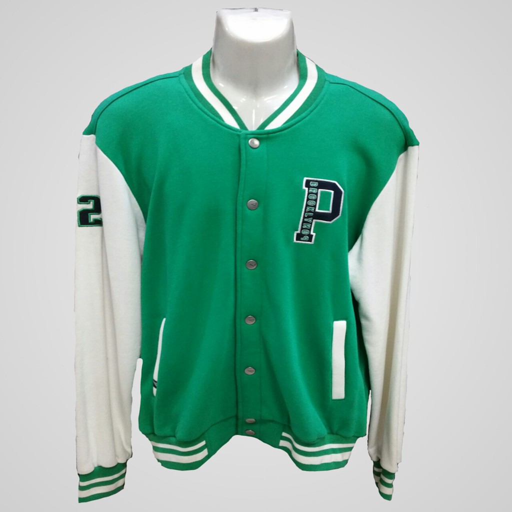 Pony Varsity Jacket Embroidered P Initial On Left Chest