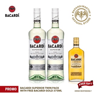 Bacardi Superior Twin Pack with Gold 375ml