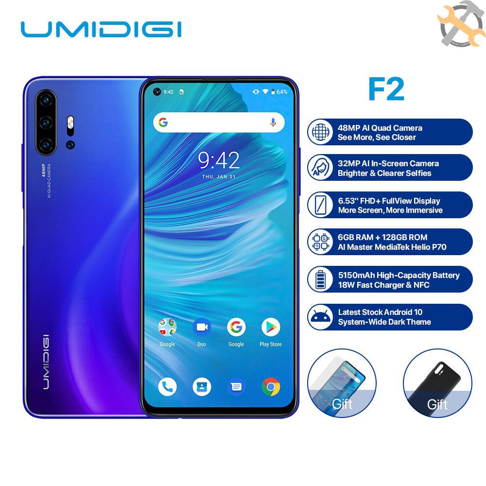 Cust Umidigi F2 Android 10 Mobile Phone 6 53inch Fhd 6gb 128gb 48mp Ai Quad Camera 32mp Selfie Helio P70 Octa Core 5150mah Nfc Cellphone Global Version Shopee Philippines