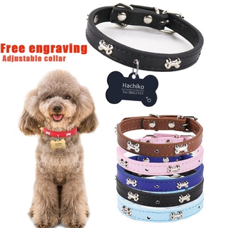 Free Customized Dog Collar With Tag Dog necklace Dog Tag Cat Tag Cat Collar Pet ID Tag Pet Collar Adjustable Collar