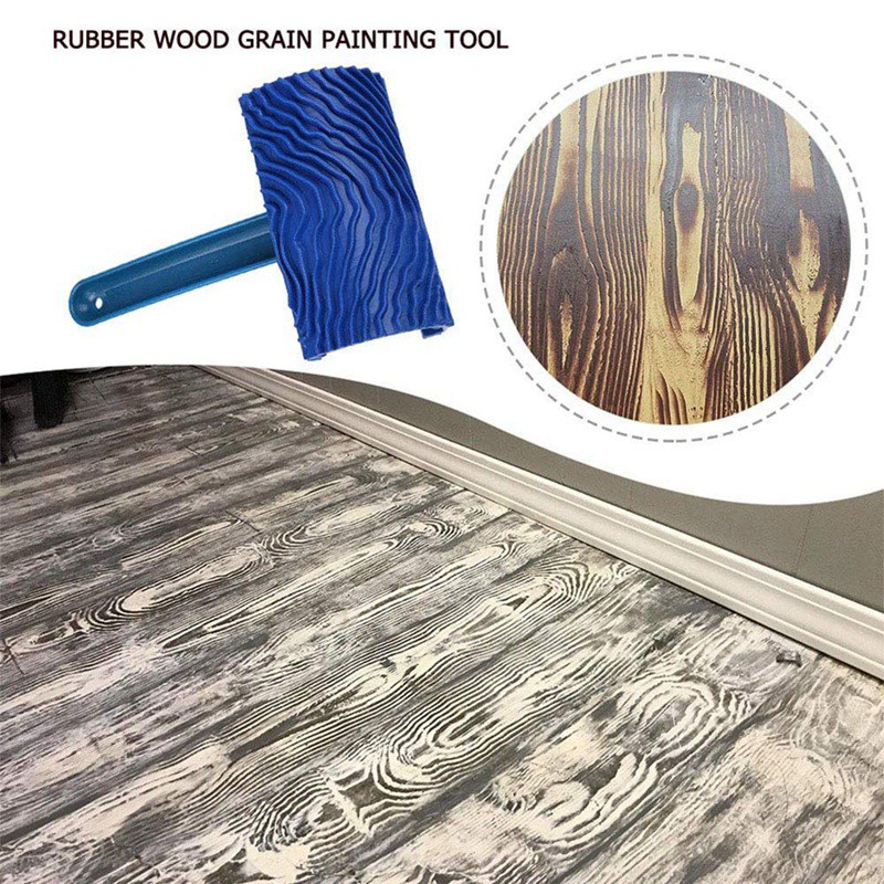 3 PCS Rubber Wood Graining Painting Tool Set for Wall Decoration 7 Inch Empaistic Wood Pattern Painting Roller